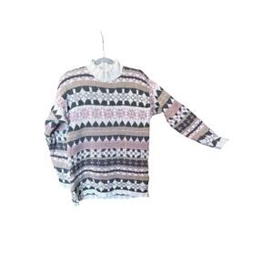 Vintage L.L Bean women’s 100% cotton  knit sweater fair isle small USA made